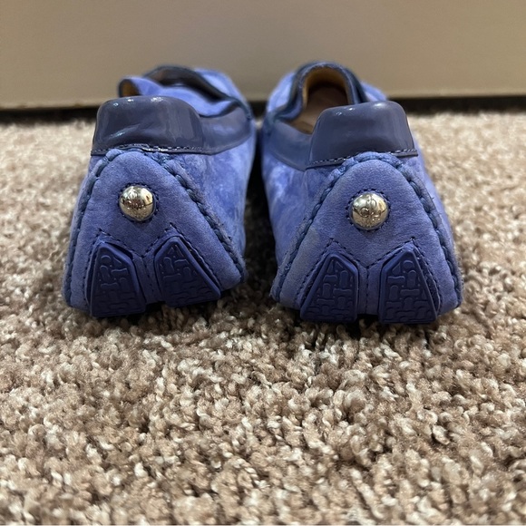 Cole Haan Womens Flats Trillby Driver Penny Loafer Embossed Periwinkle Blue 9AA - Picture 9 of 9